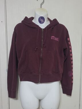 Vans Cropped Zip Hoodie. Size Small. Made In China. 60% Cotton, 40% Polyester.